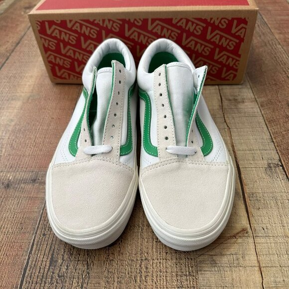 Vans Old Skool Vintage Sport White & Green Slip-On Sneakers Mens 7.5/Womens 9 - Picture 2 of 11